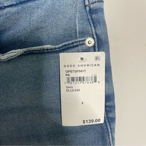 Good American Good Petite Straight Split Pockets Jeans - Picture 10 of 12